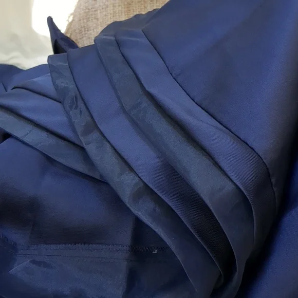 Xscape Navy Off-Shoulder Prom Dress - Picture 12 of 14